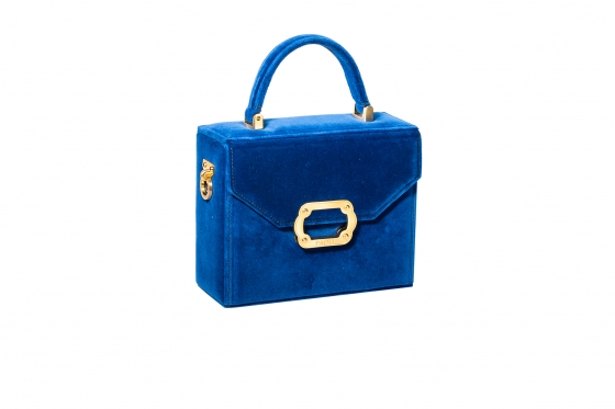 900’ Classic Bag (Blue Velvet) Gold A 